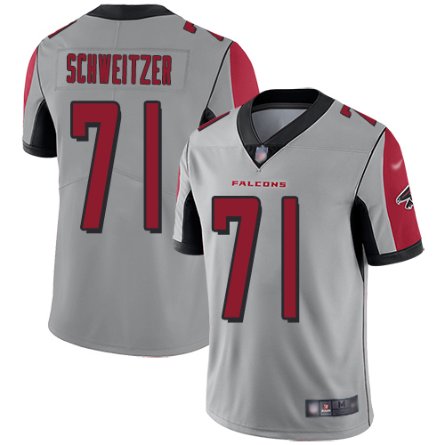 Atlanta Falcons Limited Silver Men Wes Schweitzer Jersey NFL Football #71 Inverted Legend->atlanta falcons->NFL Jersey